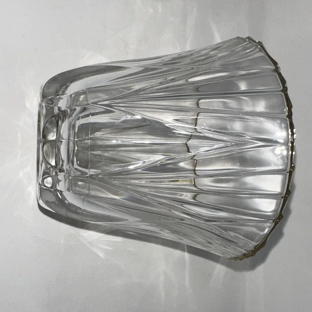 Vintage Cut Crystal Bowl Gold 4